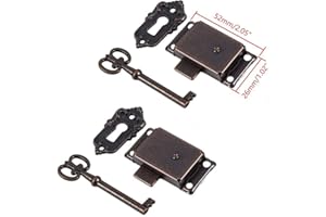 JINGYI E-COMMERCE 2 Pack Retro Cabinet Cupboard Jewelry Box Decorative Lock Case Box Lock with Key (Antique Red)