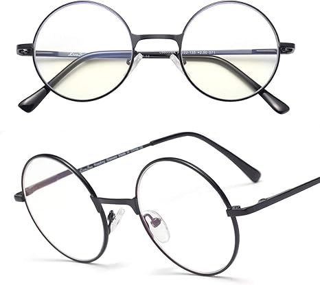 Amazon Co Jp 老眼鏡に見えない 40代からのスマホ老眼鏡 丸メガネタイプ 軽量 バネ蝶番 おしゃれ レディース ラウンド 女性用 丸メガネ リーディンググラス メンズ 男性用 L6800g ブラック 1 5 服 ファッション小物