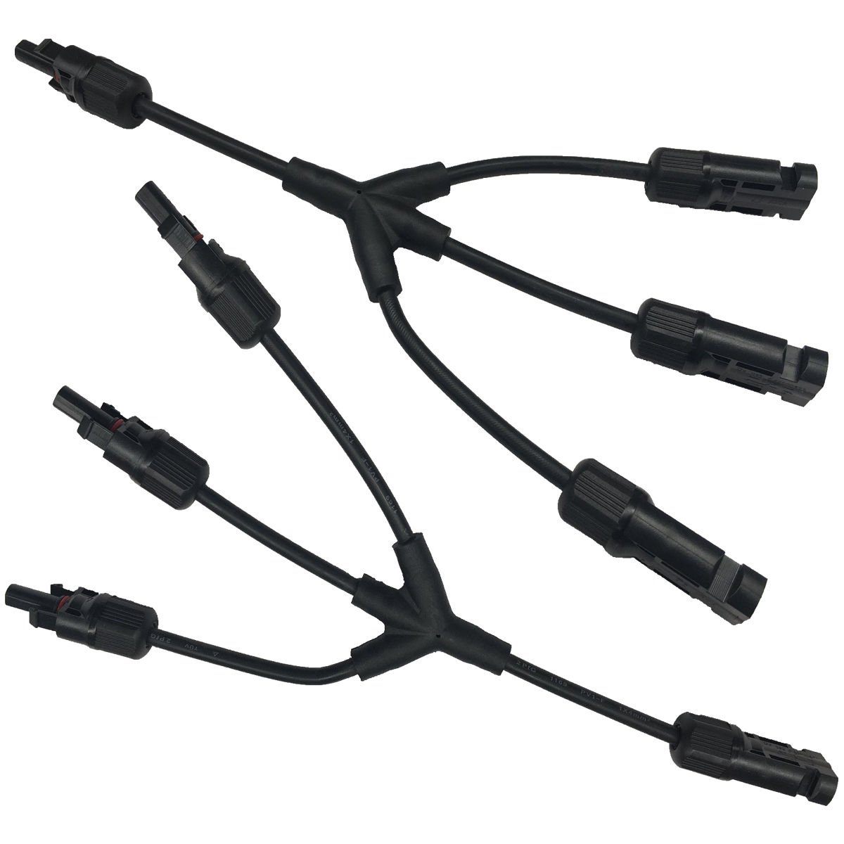 NUZAMAS Solar Panel Adaptor Cable Y Branch Connector 3 Y Solar Cable Connector (F/F/F/M and M/M/M/F)