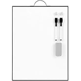 TSJ OFFICE Small White Board - 16" X 12" Portable Black Aluminum Framed Whiteboard, Magnetic Dry Erase Board with a Handle, t