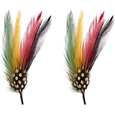 Bird Feathers 3" Premium Quality Exotic Plumes for Hats/Bridal or Any Arts and Crafts Green RED Yellow 1 Pack