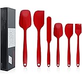 Shebaking Silicone Spatula, 6 pieces Heat Resistant Rubber Spatulas Set for Baking, Cooking and Mixing Kitchen Utensils Seaml