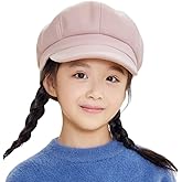 Kids Boys Girls Winter 8 Panels Newsboy Caps Wool Flat Beret Cabbie Hat for Toddler Baby,2 to 7 Years