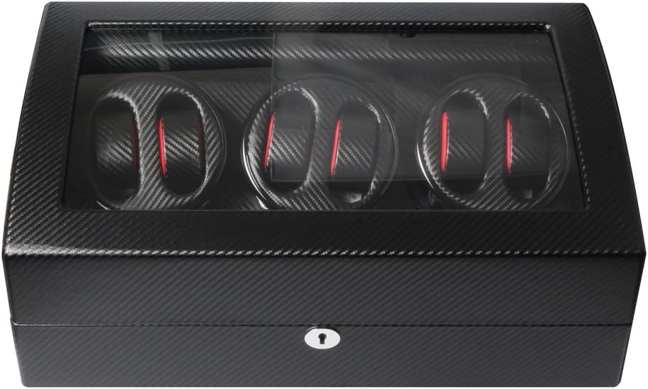Mount Tibet Top Mute Motor 6+7 Automatic Carbon fiber Watch Winder Black