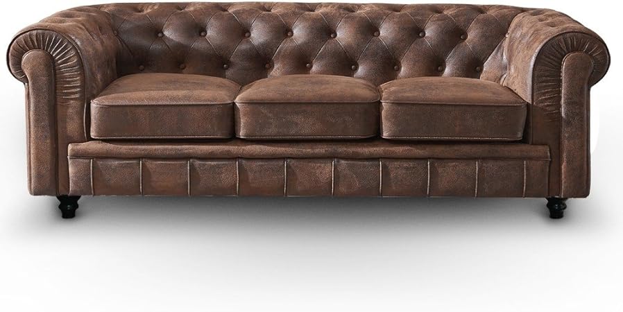 Intensedeco Canape Chesterfield 3 Places Vintage Amazon Fr