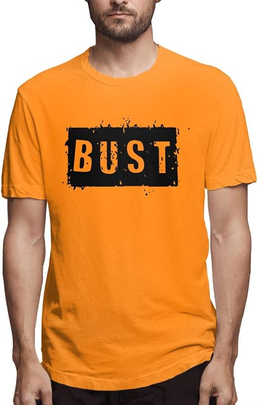 Bust Novelty TShirt Hold'em Tees Tops for Men Orange Clothing
