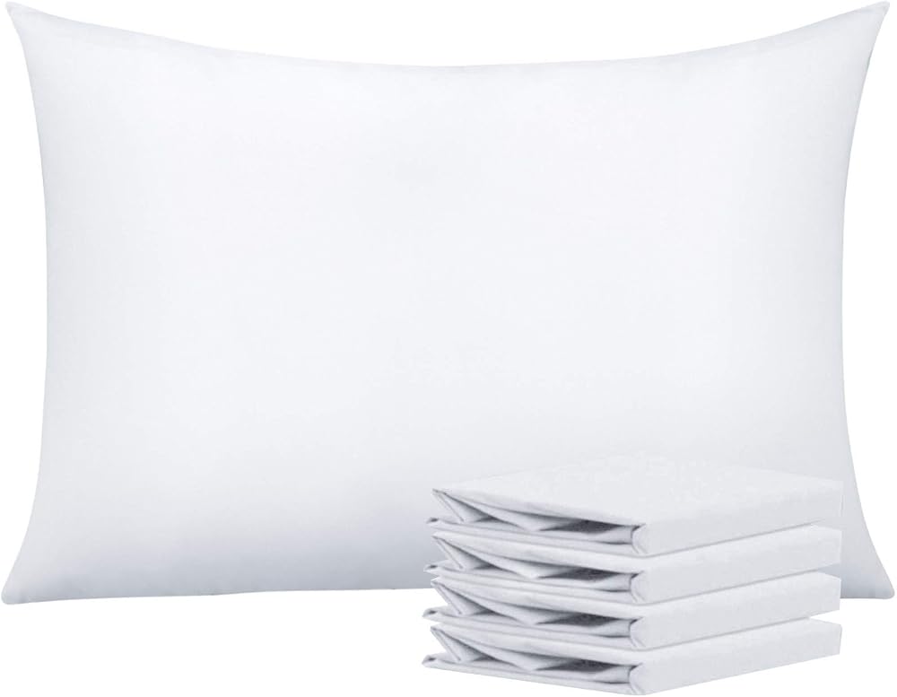 NTBAY 4 Pack Microfiber Pillowcases 50x75 cm White, Soft & Cozy