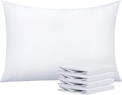 NTBAY 4 Pack Microfiber Pillowcases 50x75 cm White, Soft & Cozy