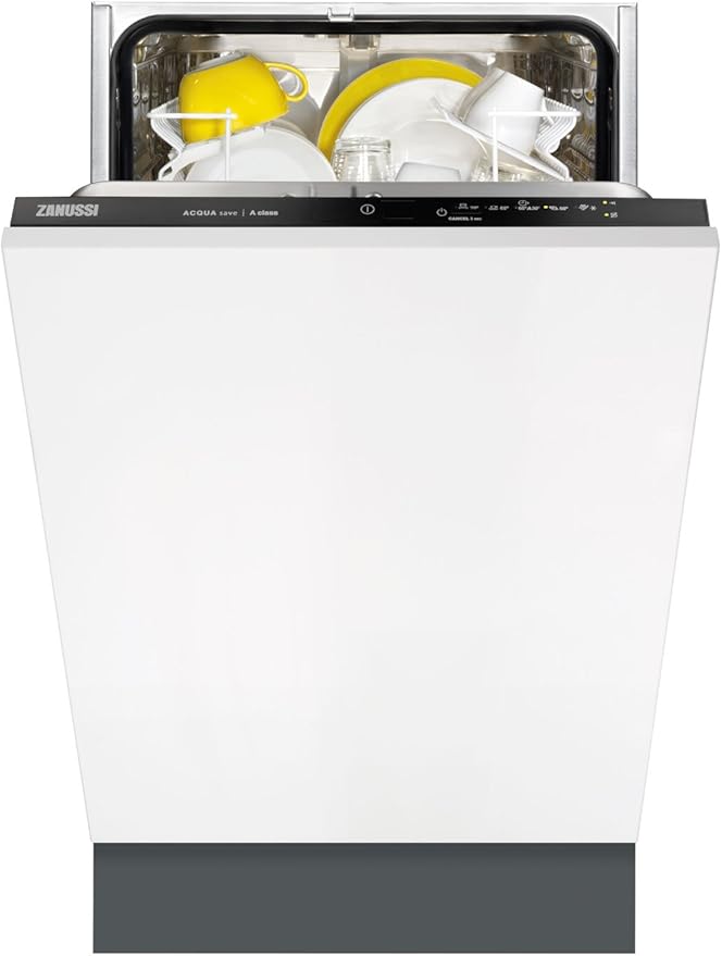 The Zanussi ZDV12001FA Fully Integrated Slimline Dishwasher in Black