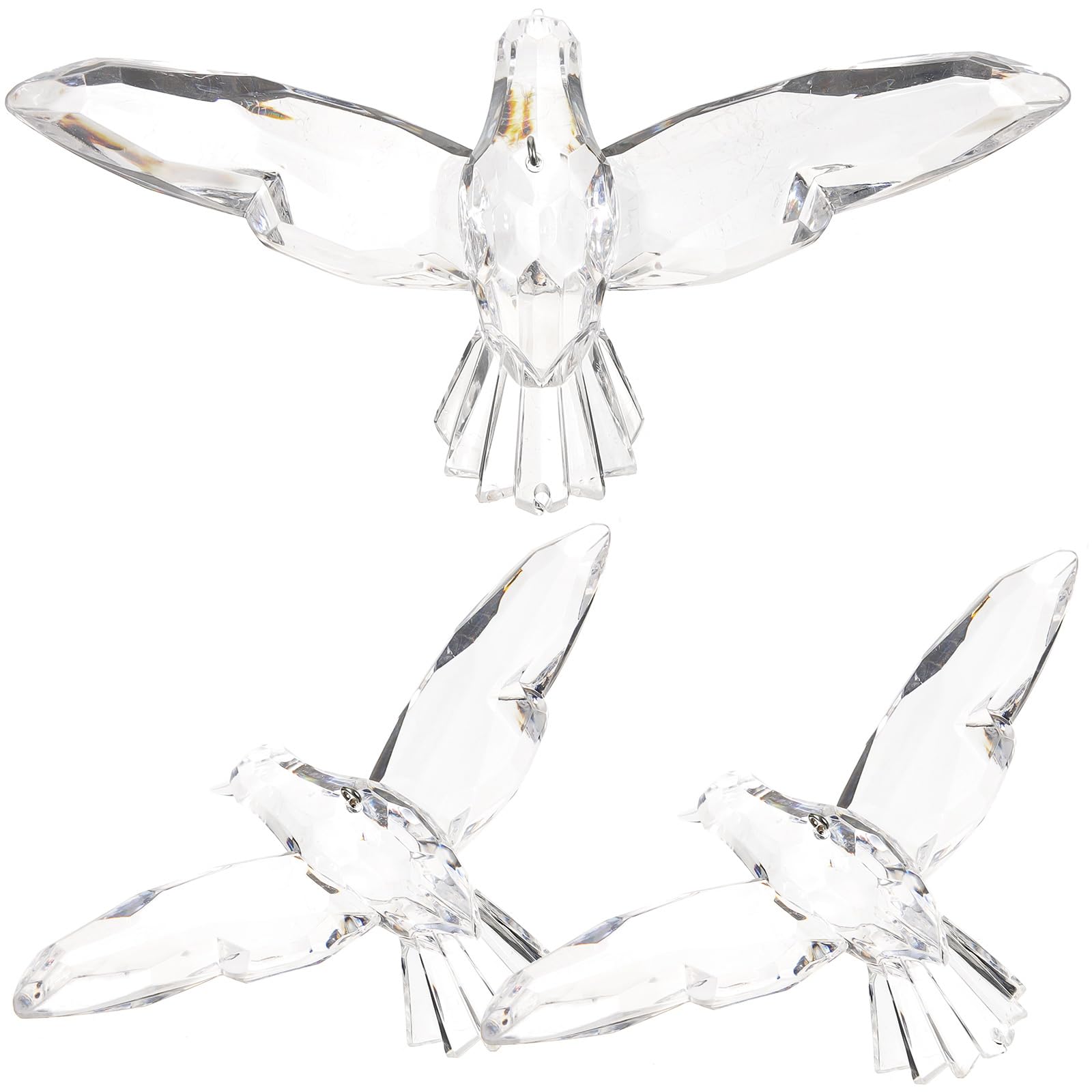 Happyyami 3pcs Transparent DIY Flying Bird Decorative Ceiling Hanging Ornaments for Christmas Tree Wedding Decor