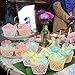 150 Pieces 3 Colors Cupcake Wrappers Filigree Vine Cupcake Wraps Lace Cupcake Liners for Wedding Birthday Baby Shower Parties Decoration (Gold, White and Pink)