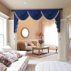 ELKCA Thick Chenille Window Curtains Valance for