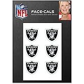 NFL Las Vegas Raiders Face Tattoos, Team Colors, One Size