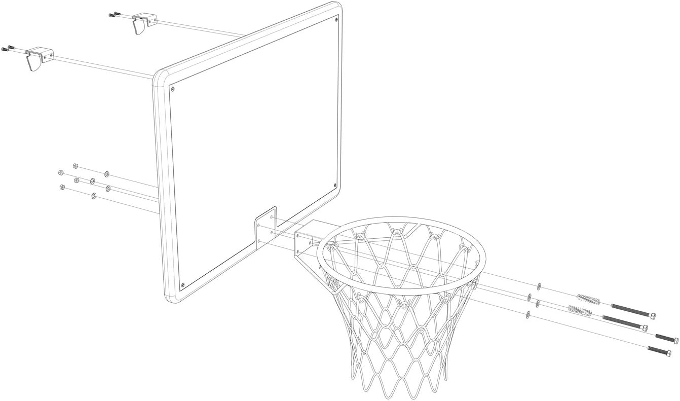 Cyfie Over-The-Door Basketball Hoop Backboard, 32" x 23" Basketball Hoops for Home/Office, Basketball Goals for Kids Adults: Toys & Games