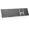 OMOTON Bluetooth Keyboard Compatible with Mac, with Numeric Keypad, Rechargeable Wireless Keyboard Compatible with MacBook Pro/Air, iMac, Mac mini/Pro Laptop and PC,BlackGrey