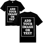 FEEGO Thickened Cotton Short Sleeve Custom T-Shirts,Front &amp; Back Print,Personalized with Your Photo,Fit for Men Women