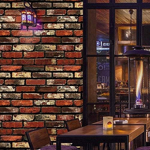 Brick Wall Sticker 3D Red Brick Wallpaper Easy Peel and Stick Wall Decorative Stickers Self-Adhesive Stone Art Mural Decor Removable Wallpaper Wall Decal Home Decor 17.7"x 39.4" (red Brick)