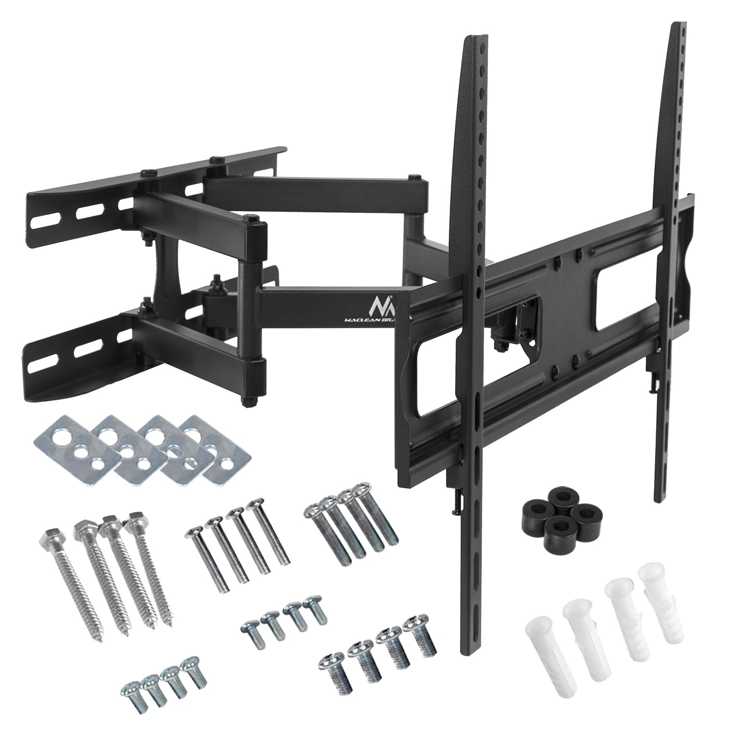 Maclean MC-762 LCD LED Plasma TV Bracket Double Arm Wall Mount 37-80 "Max. VESA 600x400 30kg 180 Degree Swivel Adjustable Wall Clearance