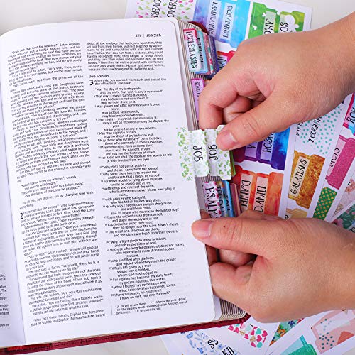 Colorful Floral Bible Tabs Laminated with Matte Film, Cute Bible tabs