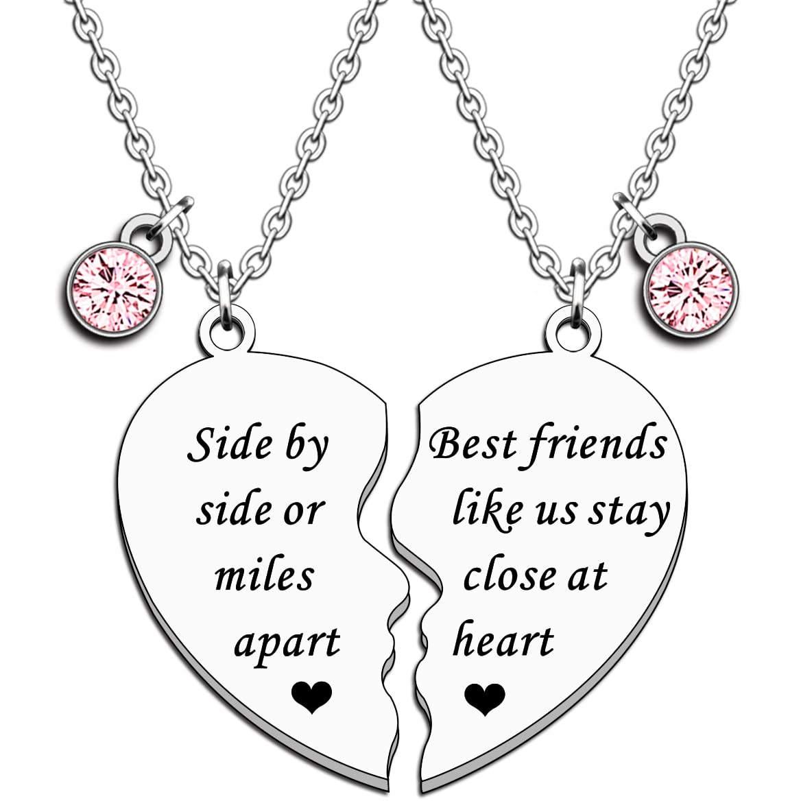 JMIMO BFF Necklaces for 2 Girls Best Friend Necklaces Friendship Gifts Long Distance Presents Best Friend Birthday Christmas Graduation Gifts