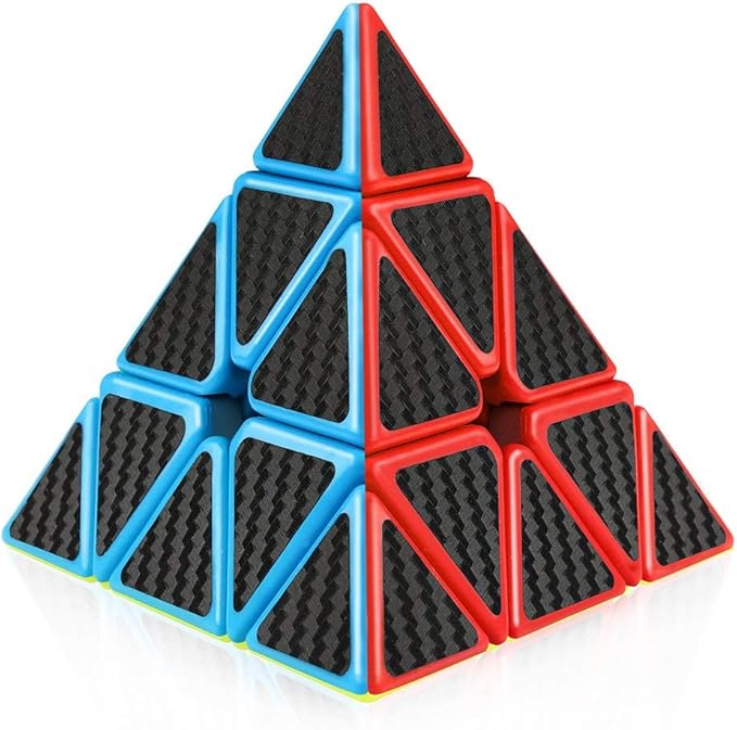 i-gadgets Pyramid Carbon Fibre Design Triangle Rubik�s High Speed and Smooth Stickerless Brainstorming Magic Puzzle Cube -Anti Stress for Adults and Kids- Multi Color