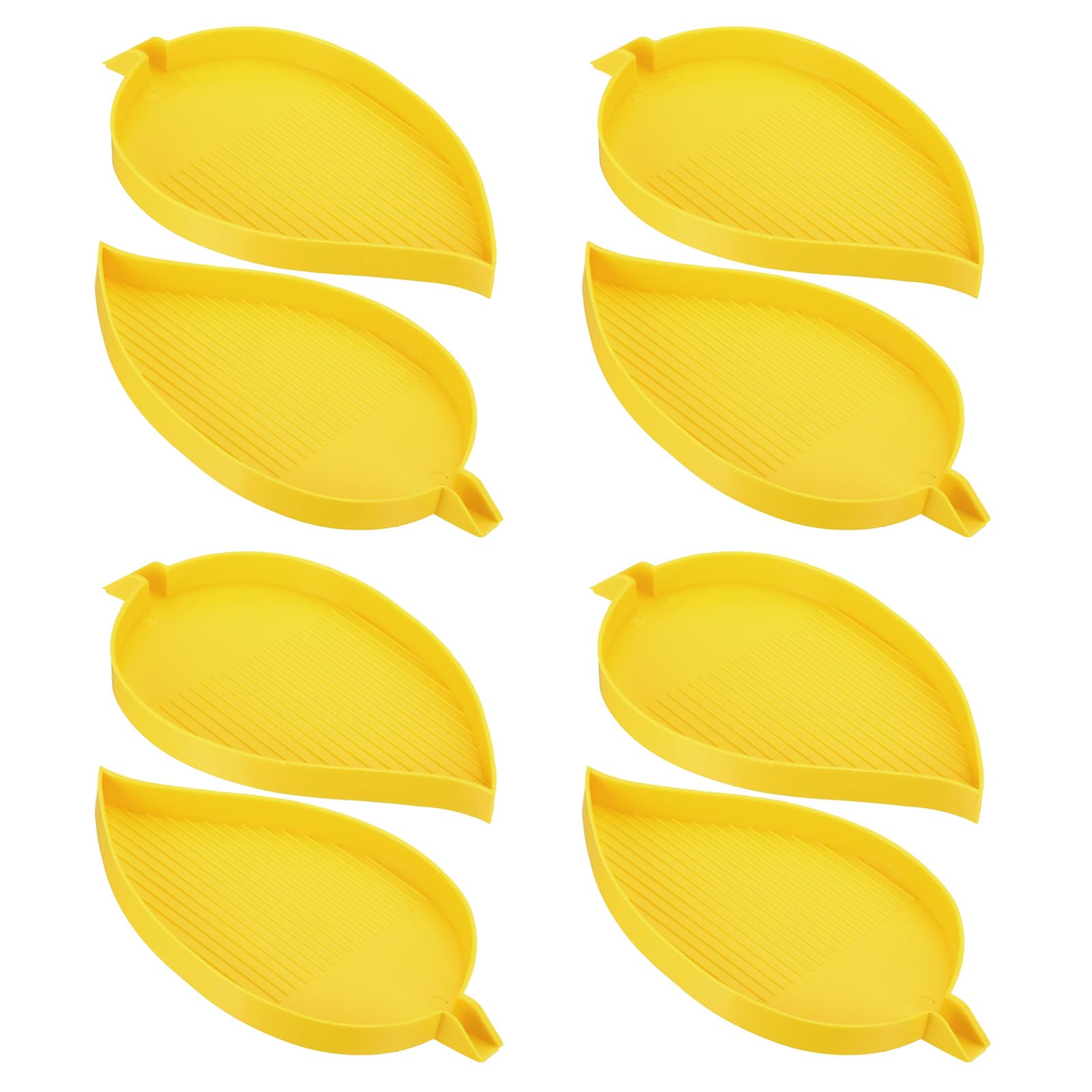 PATIKIL 4pcs diamond painted Tray, 15x9cm Diamond Art Trays Leaf Bead Rhinestone Sorting Tray Organizer Large Plate Craft Tool, Yellow