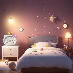 Fuxizest Cute Cat Alarm Clock, Kawaii Alarm