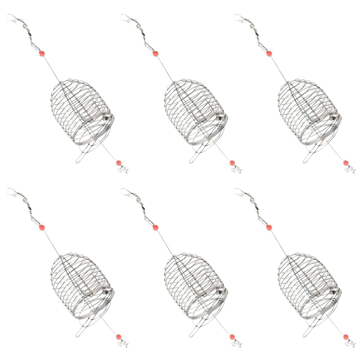 Namvo 6PCS Stainless Steel Catfish Bait Holder, Hanging Rustproof Bait Traps For Fishing, Reusable Fish Trap Cage For Outdoor Sports