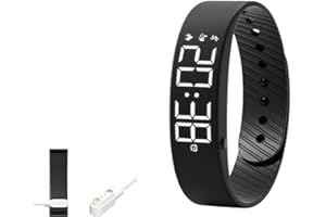 EPIPHQNY Vibrating Alarm Watch for Heavy Sleepers, Silent Wake Up Wristband with Step Counter, Timer, Magnet Charging, No Sou