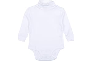 Leveret Long Sleeve Baby Boys Girls Bodysuit Turtleneck 100% Cotton (Size 6 Months-2 Toddler)