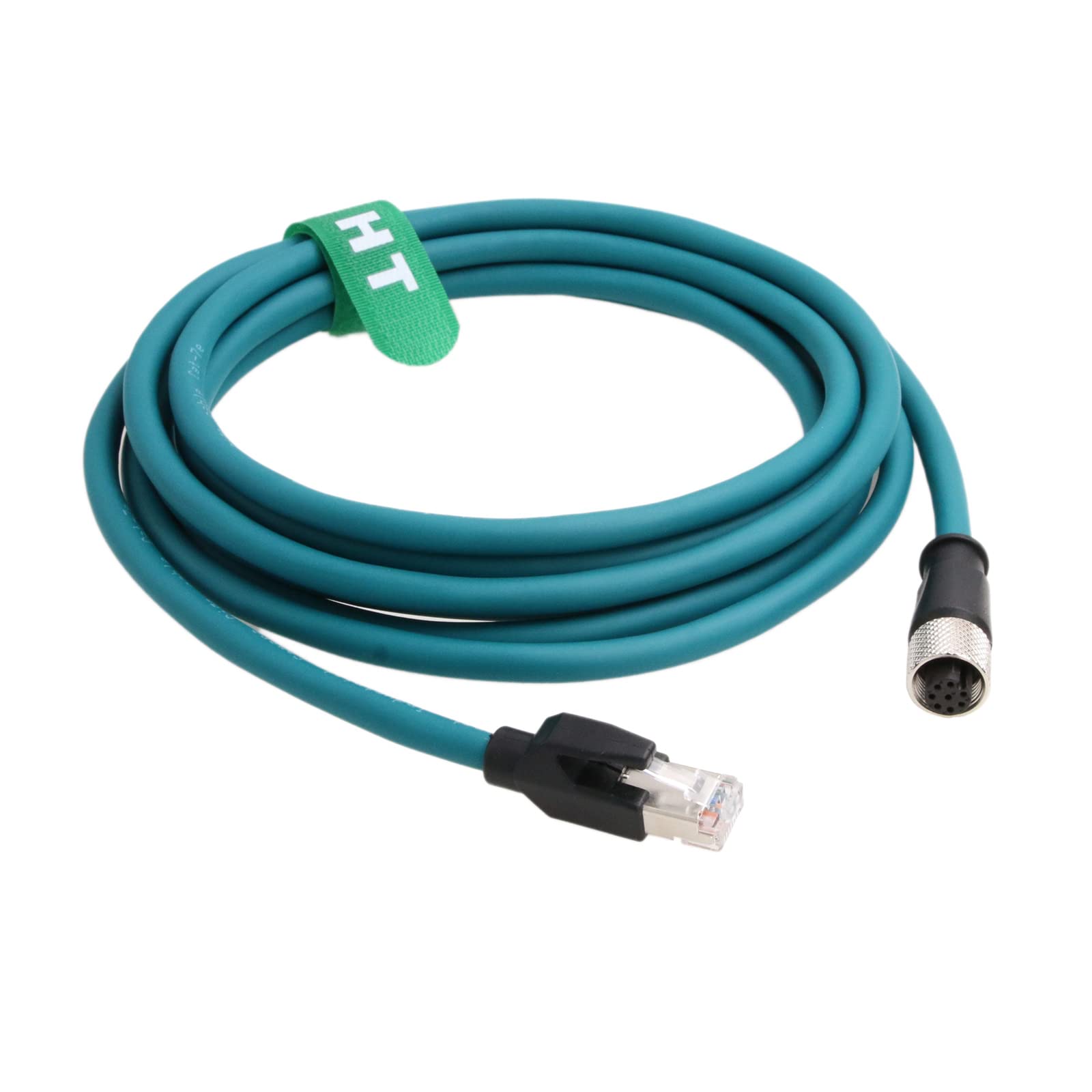 HangTon Ethernet Cable M12 A-Coded 8 Pin Female to RJ45 Cat-7e Patch Cord for Industrial Actuator Sensor Profibus Network Automation Application 10m