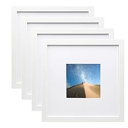 KINLINK 8x8 Picture Frames White, Photo Frames with