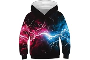 Ainuno Kids Boys Girls Hoodie Pullover 4-15Y Galaxy Wolf Sweatshirts 3D Cool Top