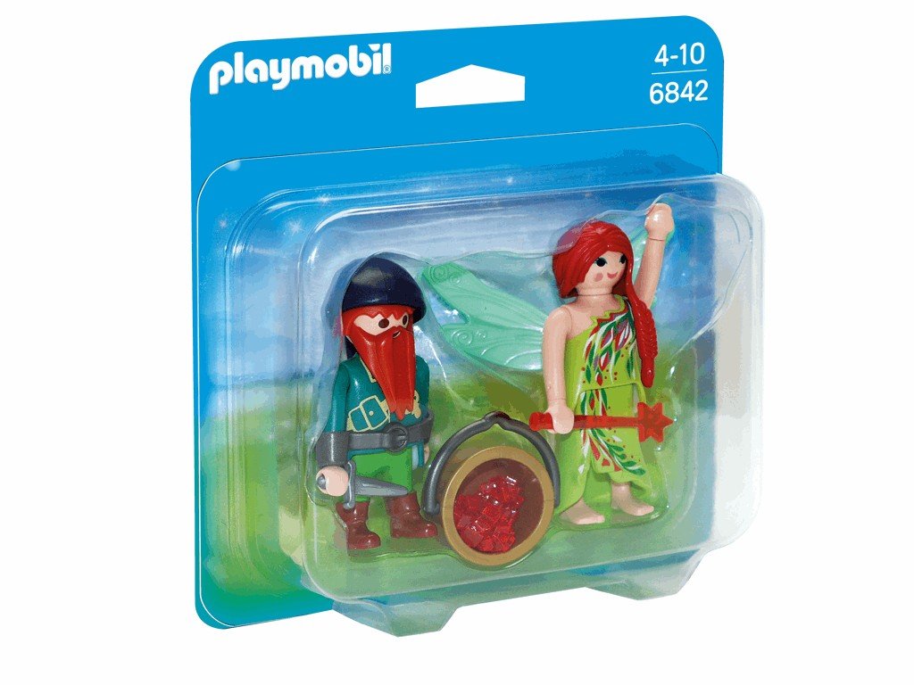 Playmobil 6842 Collectable Elf and Dwarf Duo Pack, Fun Imaginative Role-Play, PlaySets Suitable for Children Ages 4+