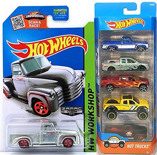 Hot Wheels Hot Trucks &amp; 4 x 4 5-Pack Set &amp; Zamac '52 Chevy Exclusive pickup - '83 Silverado / Nissan Titan / 2009 Ford F-150 / '10 Toyota Tundra / '49 Ford F1