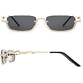 Appassal Y2K Snake Sunglasses for Women Men Narrow Rectangular Y2k Chic Sunnies AP3649