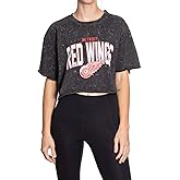 Calhoun NHL Surf & Skate Womens Oversize Drop Shoulder Acid Wash Cropped T-Shirt