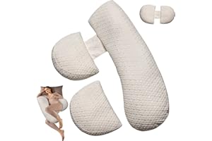 ANFRANDCE Pregnancy Pillow, Maternity Pillow with Detachable & Adjustable Pillow Cover, Full Body Pillow for Adults Sleeping, Support for Back, Belly, Legs, HIPS, Pregnancy Must Haves
