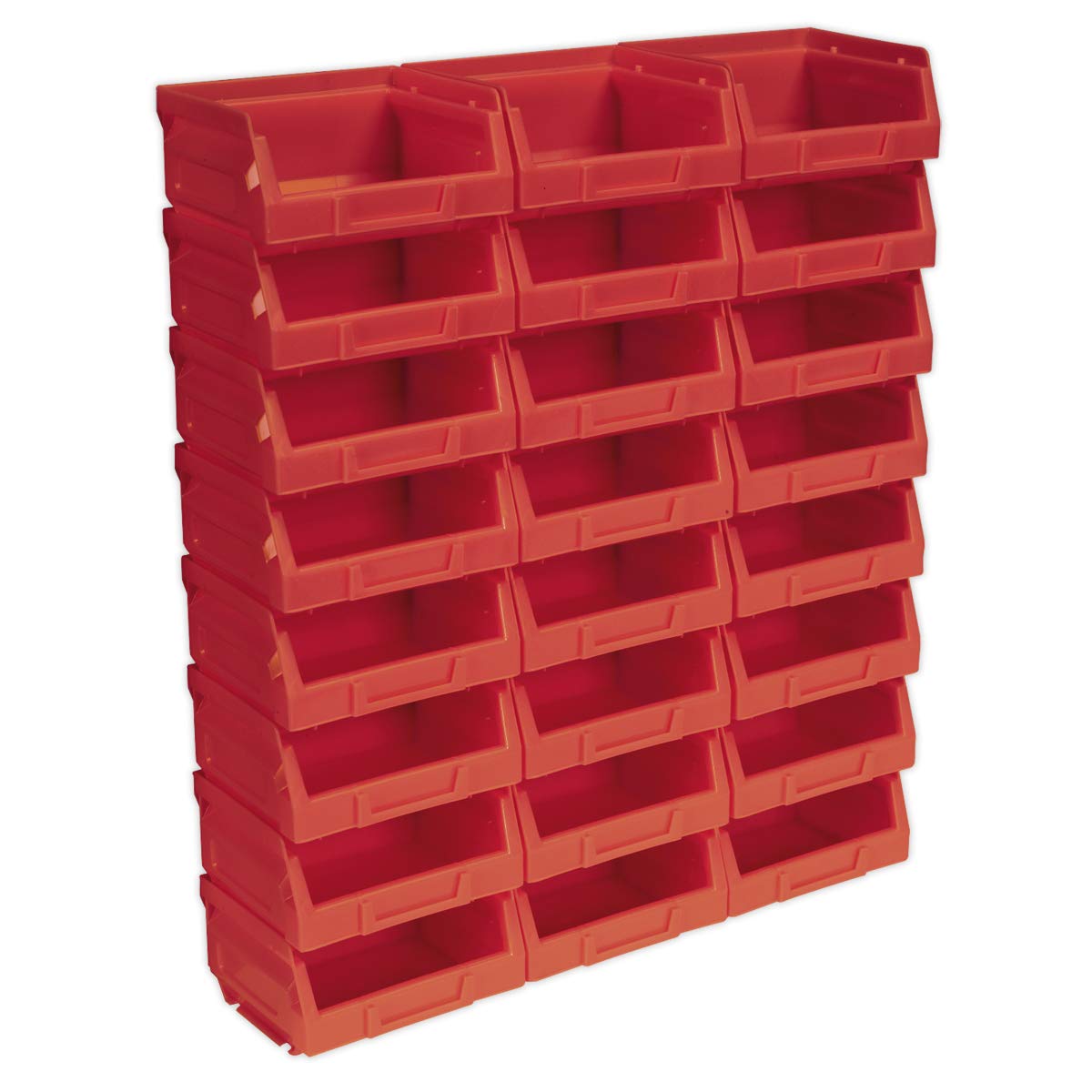 Sealey Tps124R Plastic Storage Bin 103 X 85 X 53Mm - Red Pack Of 24