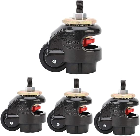 ANDUTEES Nivellierrollen Set – 4 Stück Verstellbare Schwerlastrollen, 360° Drehbar, 997 Kg Kapazität, Für Werkbank, Maschinen & Regale