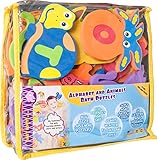 Foam Bath Toys 100% Non-Toxic Preschool Alphabet - Best Baby Bath Toys Toddlers Kids Girls Boys - Premium Educational Floating Bathtub Toys - Biggest Set Letters Animals (26 Puzzles - 52 Items)