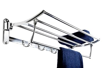 FORTUNE Unicus Stainless Steel Folding Towel Rack for Bathroom/Towel Stand/Towel Hanger/Towel Holder with Swivel Towel Bar/Bathroom Accessories - 1.5 feet Long