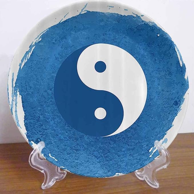 8" Ying Yang Decor Collection Ceramic Tableware Plate