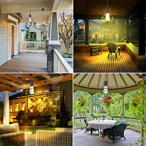 Solar Pendant Lights, Tomskiko Solar Powered Shed Light with Pull Cord and Remote for Outdoor Indoor, Shed Solar Light Outdoor Lights Solar Powered with Adjustable Solar Panel Light Shop Barn Light