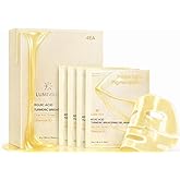 LumiVida Kojic Acid Turmeric Brightening Gel Face Mask | Overnight Firming & Hydrating for Elasticity & Glow | Korean Skincare with Niacinamide, Peptides & Hydrolyzed Collagen | 4 Pack