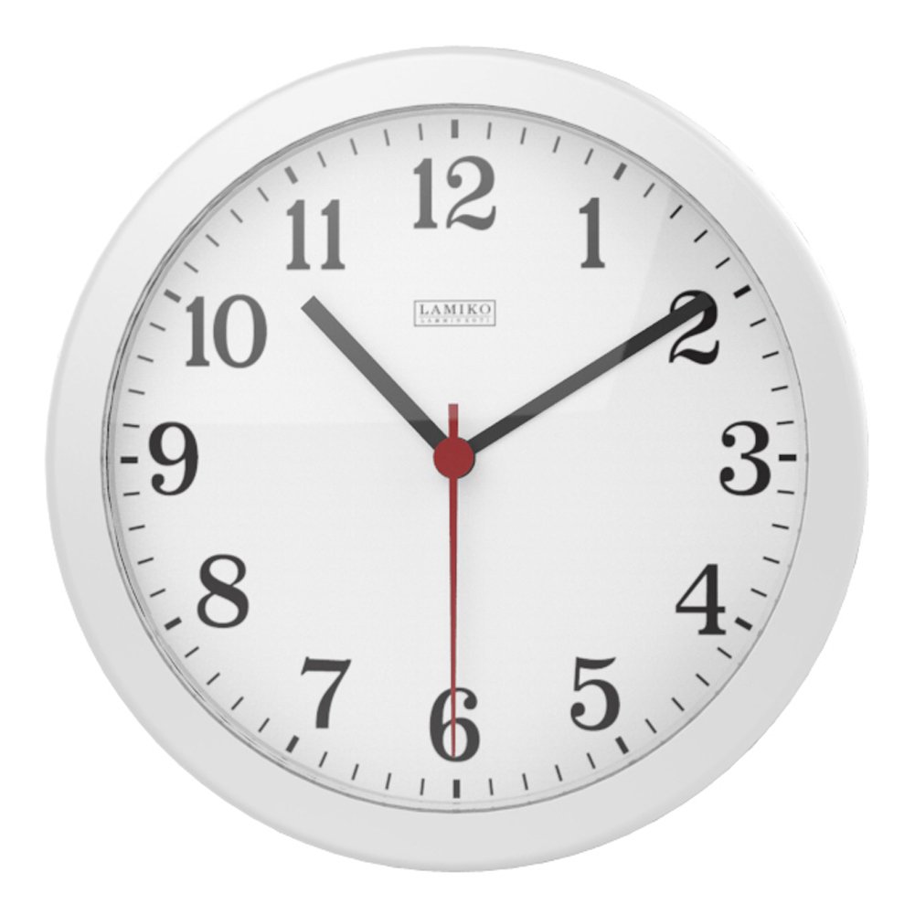 LAMIKO 10" Silent Quartz Decorative Wall Clock Nonticking Digital