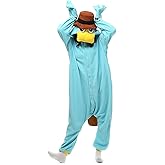 SEEKHINE Adult Cosplay Costume Animal Platypus Onesie Unisex Novelty One-Piece Pajamas Sleepwear for Men Women