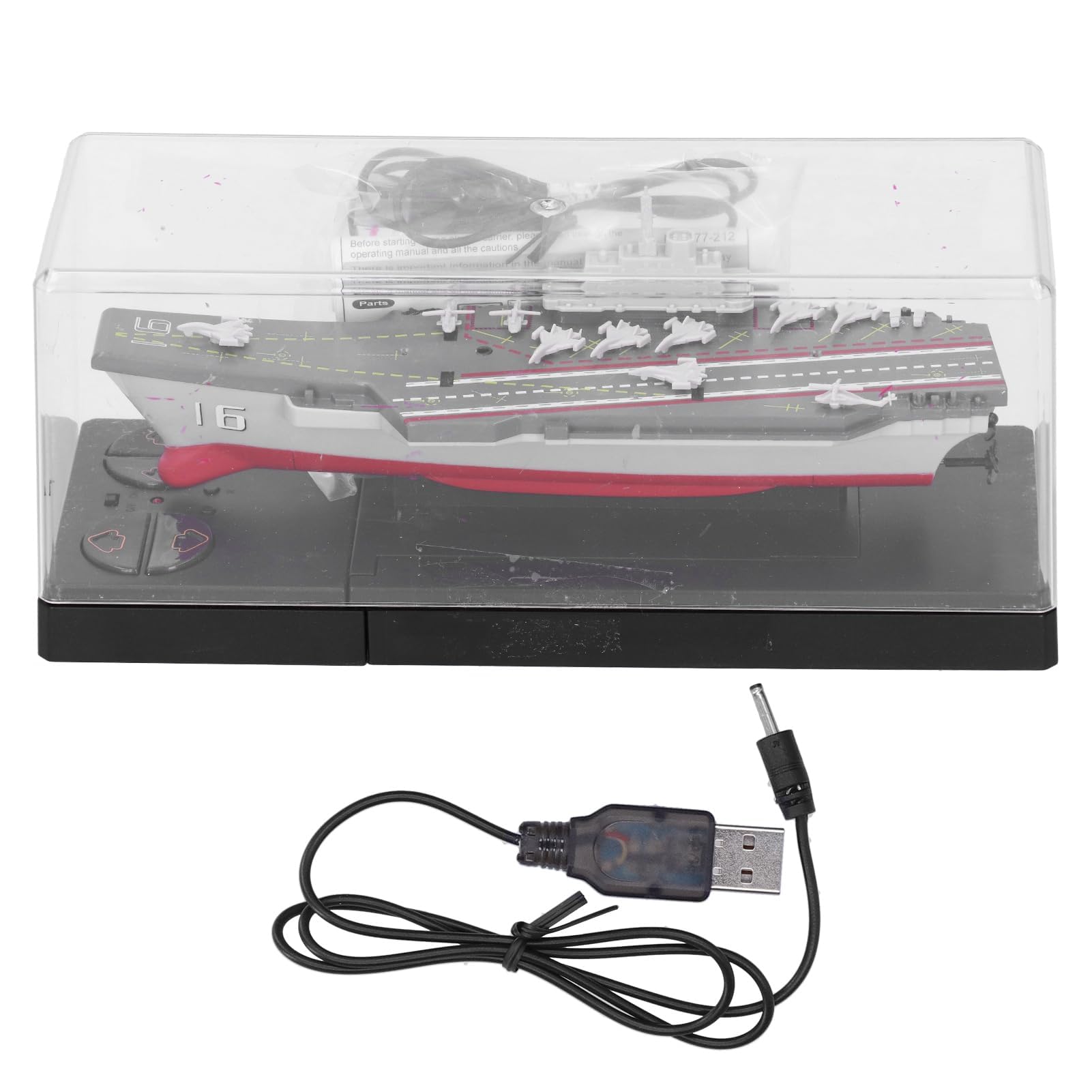 VGEBY RC Boat, 2.4G Wireless Remote Control Aircraft Carrier Simulation RC Children Plastic Boat, Ship Model Machine