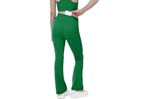 MCEDAR Girls Flare Leggings Buttery-Soft High Waisted Bootcut Yoga Pants with Pocket Bell Bottoms