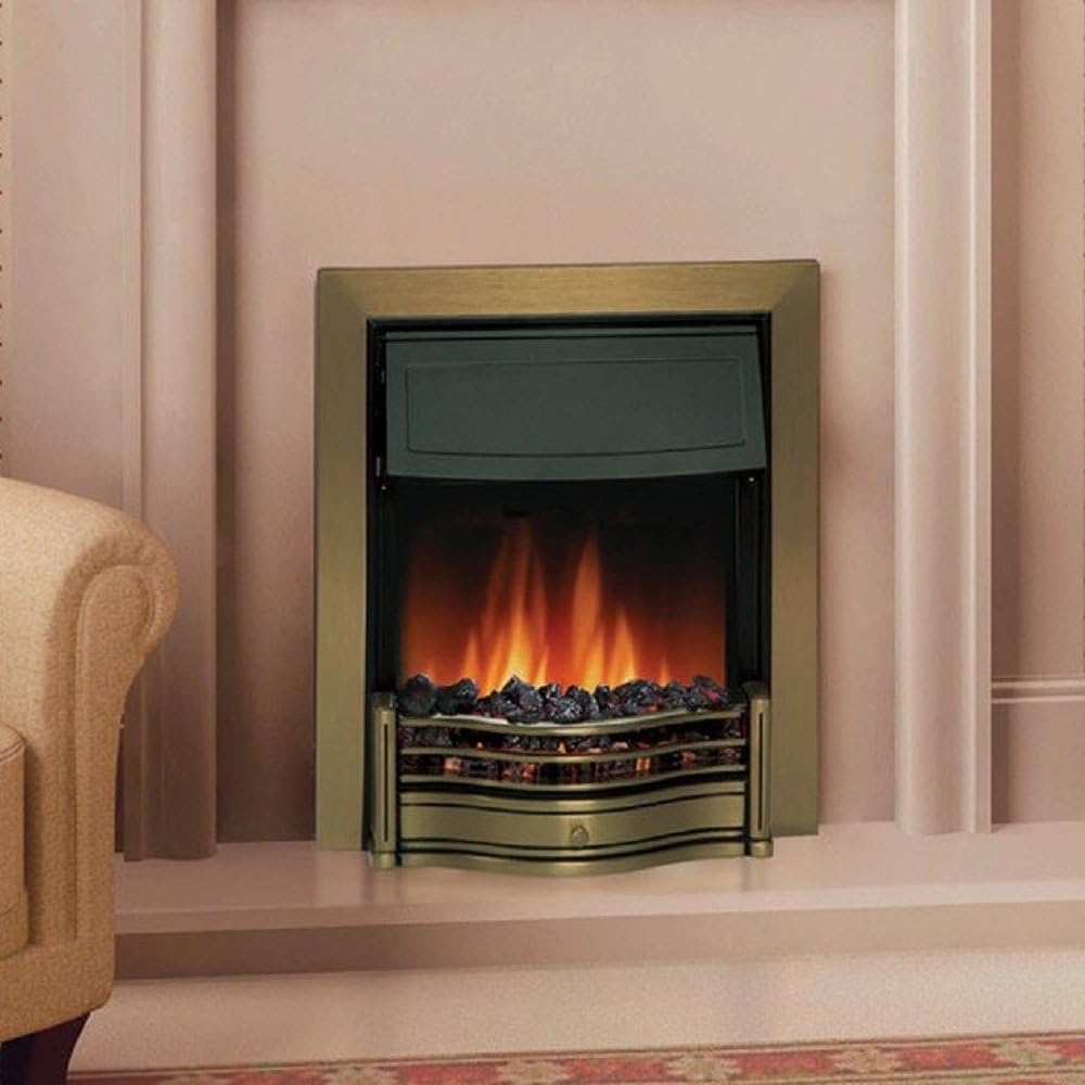 Dimplex Danesbury Inset Electric Fire Antique Brass 2kw c/w Real Coal